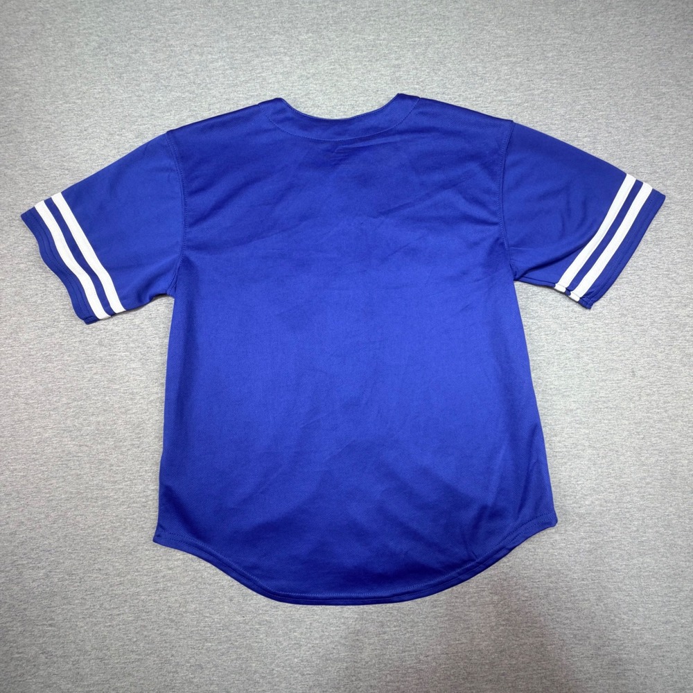 MLB Chicago Cubs Youth Jersey Blue Button Front Team Athletics Size M 10/12 - Picture 7 of 8